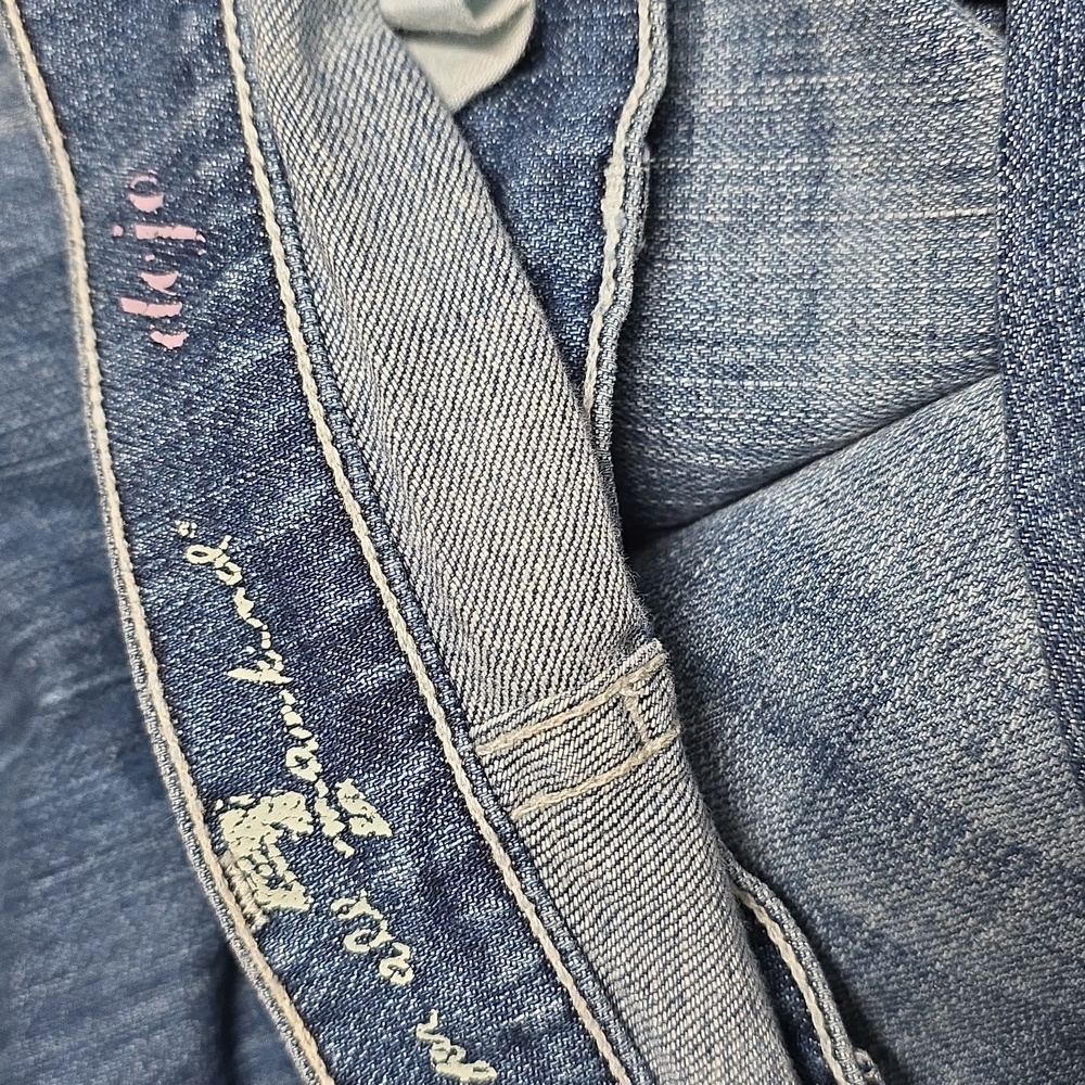 7 For All Mankind Dojo blue jeans rhinestone pocket - Picture 4 of 7